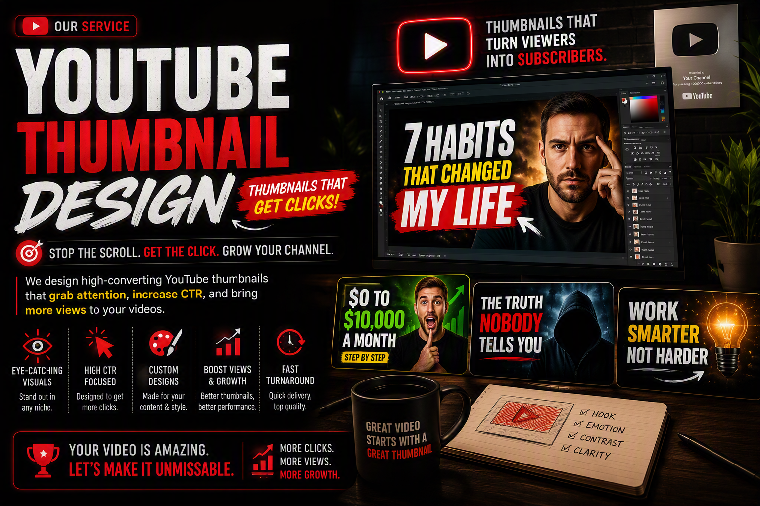 Youtube Thumbnail Design Service